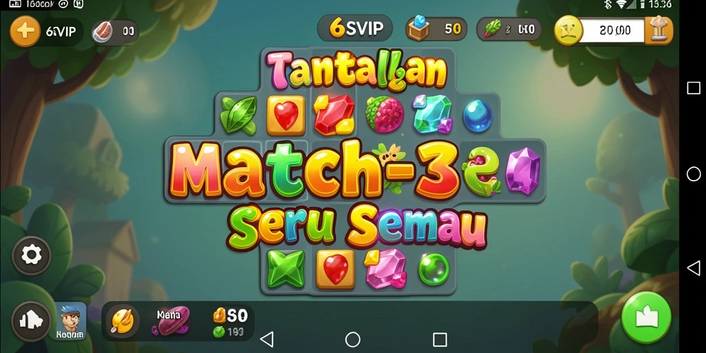 Tangkapan layar dari gameplay seru 6SVIP dalam aksi Match-3.
