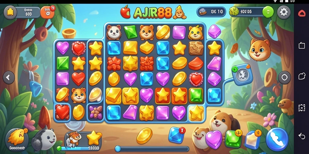 Gameplay seru dari AJR88 dengan mekanisme Match-3.