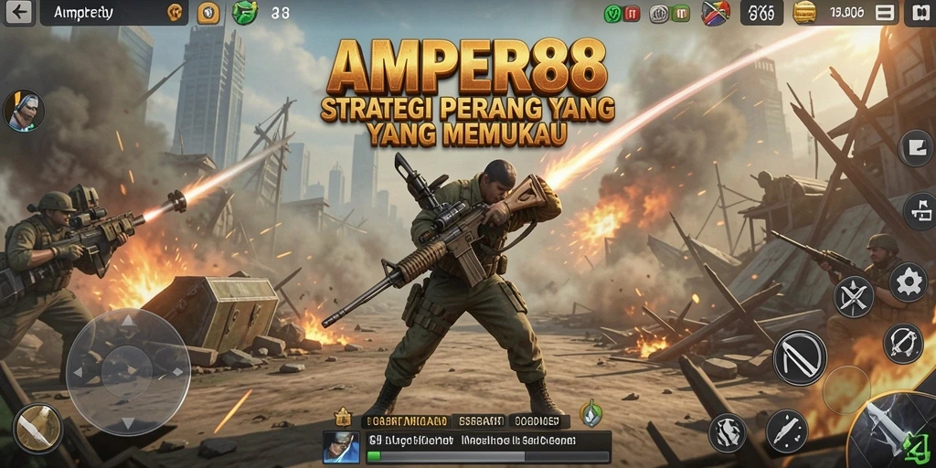 Tampilan gameplay menarik dalam AMPER88 dengan pertempuran epik.