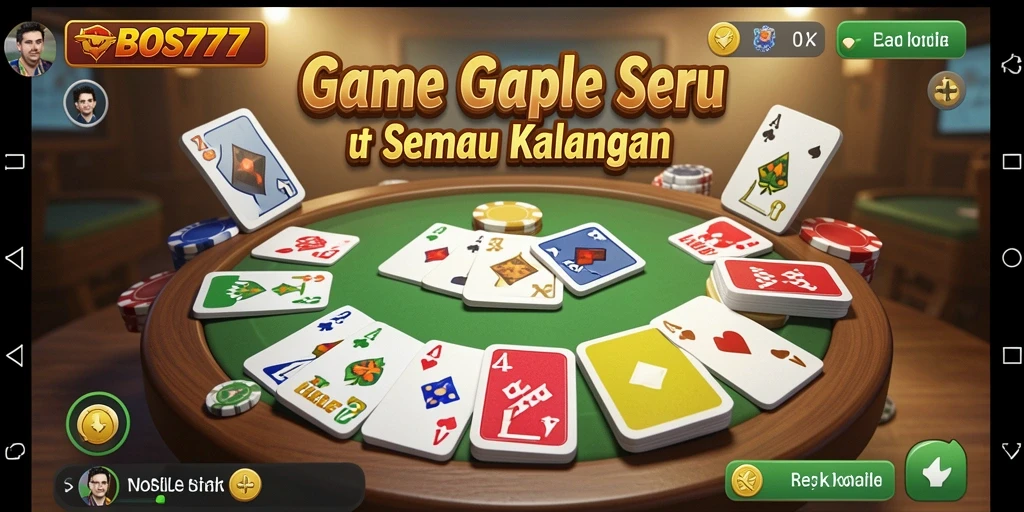 Gameplay Gaple yang seru dan interaktif dengan teman.