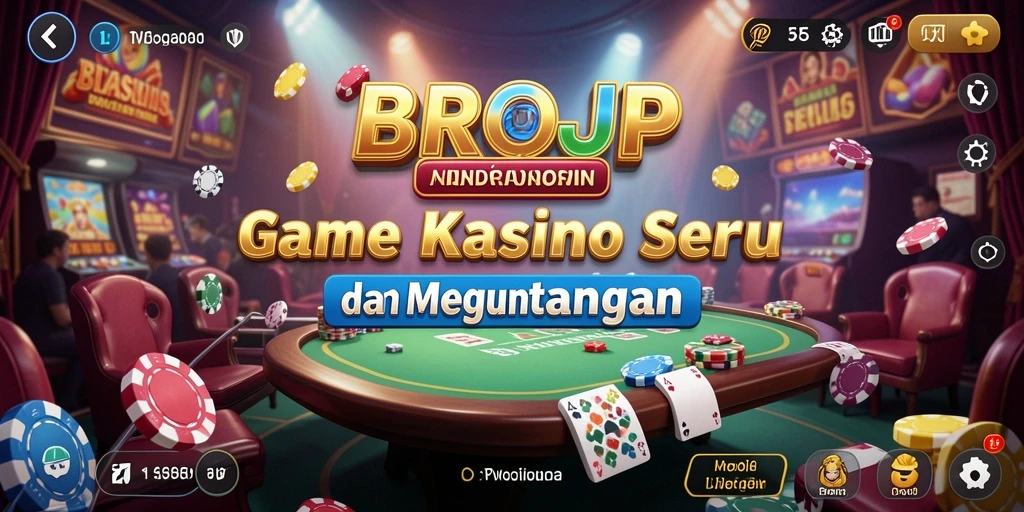 Tampilan mendebarkan dari gameplay Kasino BROJP yang seru.
