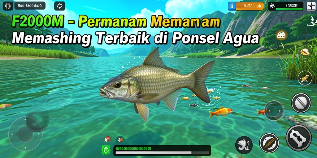 Tampilan gameplay F200M yang seru dan mengasyikkan saat memancing.