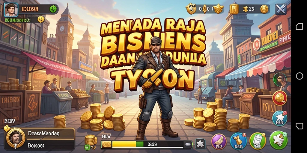 Tampilan gameplay <strong>ID098</strong> dengan visual menarik saat mengelola bisnis.