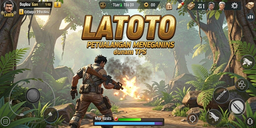 Tangkapan layar LATOTO menampilkan aksi intens dalam gameplay TPS.