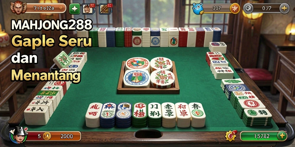 Tampilan gameplay seru dalam game Gaple MAHJONG288.