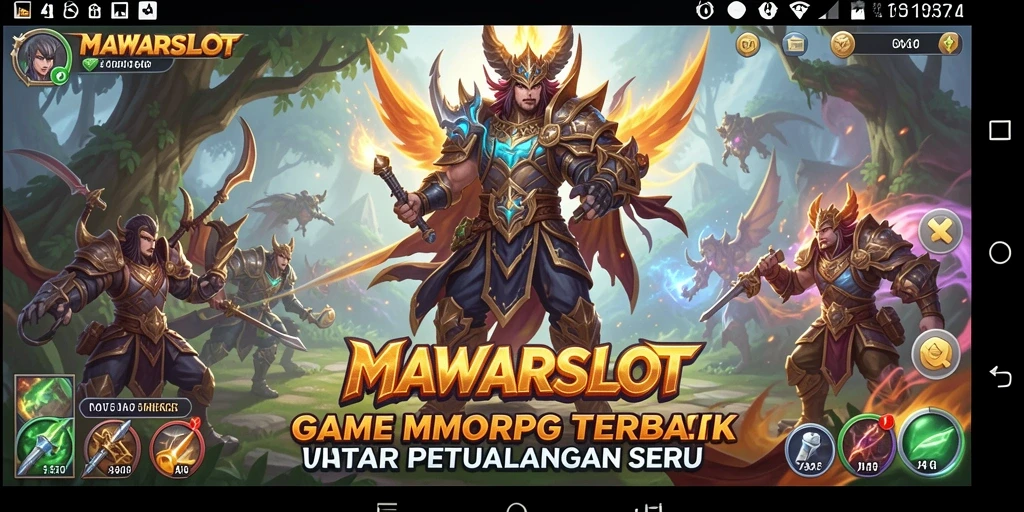 Screenshot gameplay MAWARSLOT menampilkan pertempuran seru dan dunia yang menakjubkan.