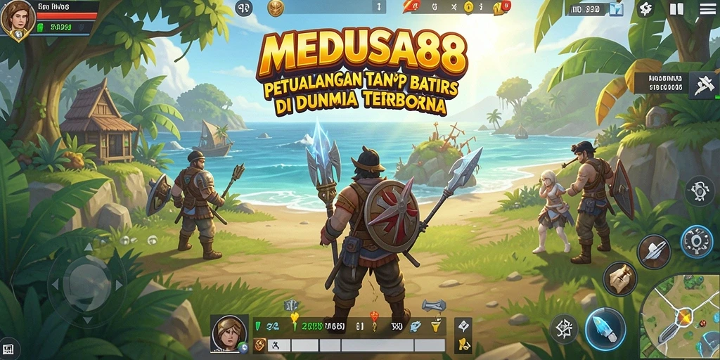 Tampilan menarik dari gameplay <strong>MEDUSA88</strong> dalam lingkungan Open World yang luas.