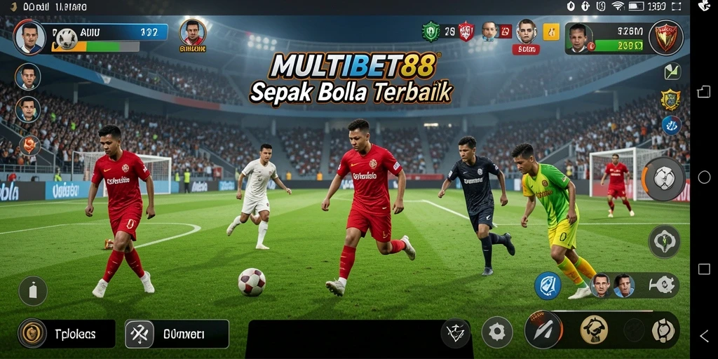 Tangkapan layar MULTIBET88 menampilkan aksi seru di lapangan sepak bola.