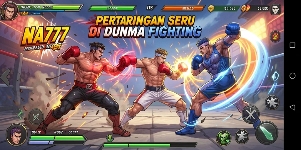 Screenshot utama NA777 menunjukkan gameplay Fighting yang intens.
