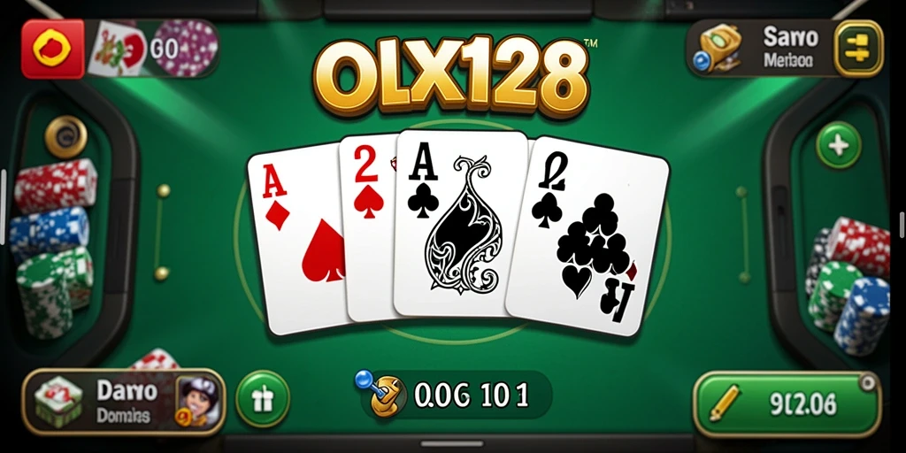 Tampilan gameplay seru dari OLX128 dengan berbagai mode domino.