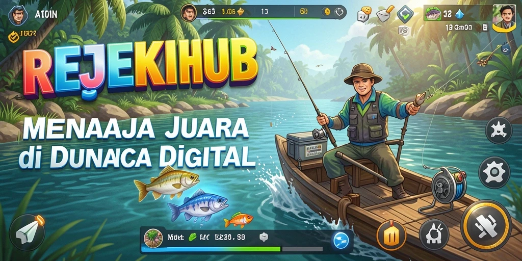 Tampilan gameplay <strong>REJEKIHUB</strong> yang menarik saat menangkap ikan.