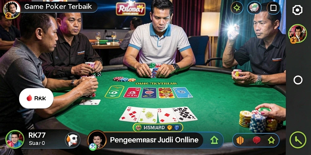 Tampilan gameplay Poker yang menarik di RK77.