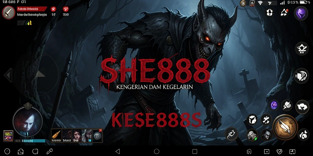 Tampilan gameplay SHE888 dengan suasana Horror yang mencekam.