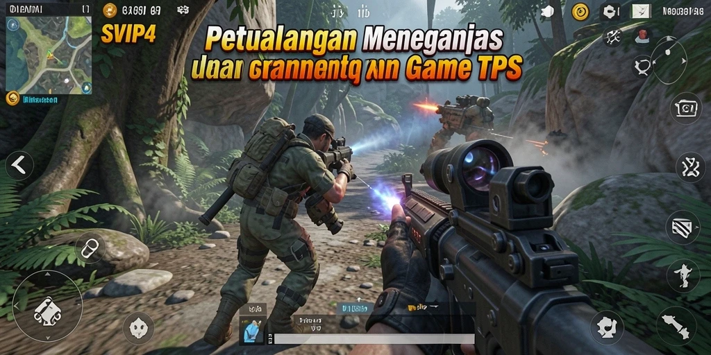 Tampilan menarik gameplay SVIP4 dalam aksi TPS yang mendebarkan.